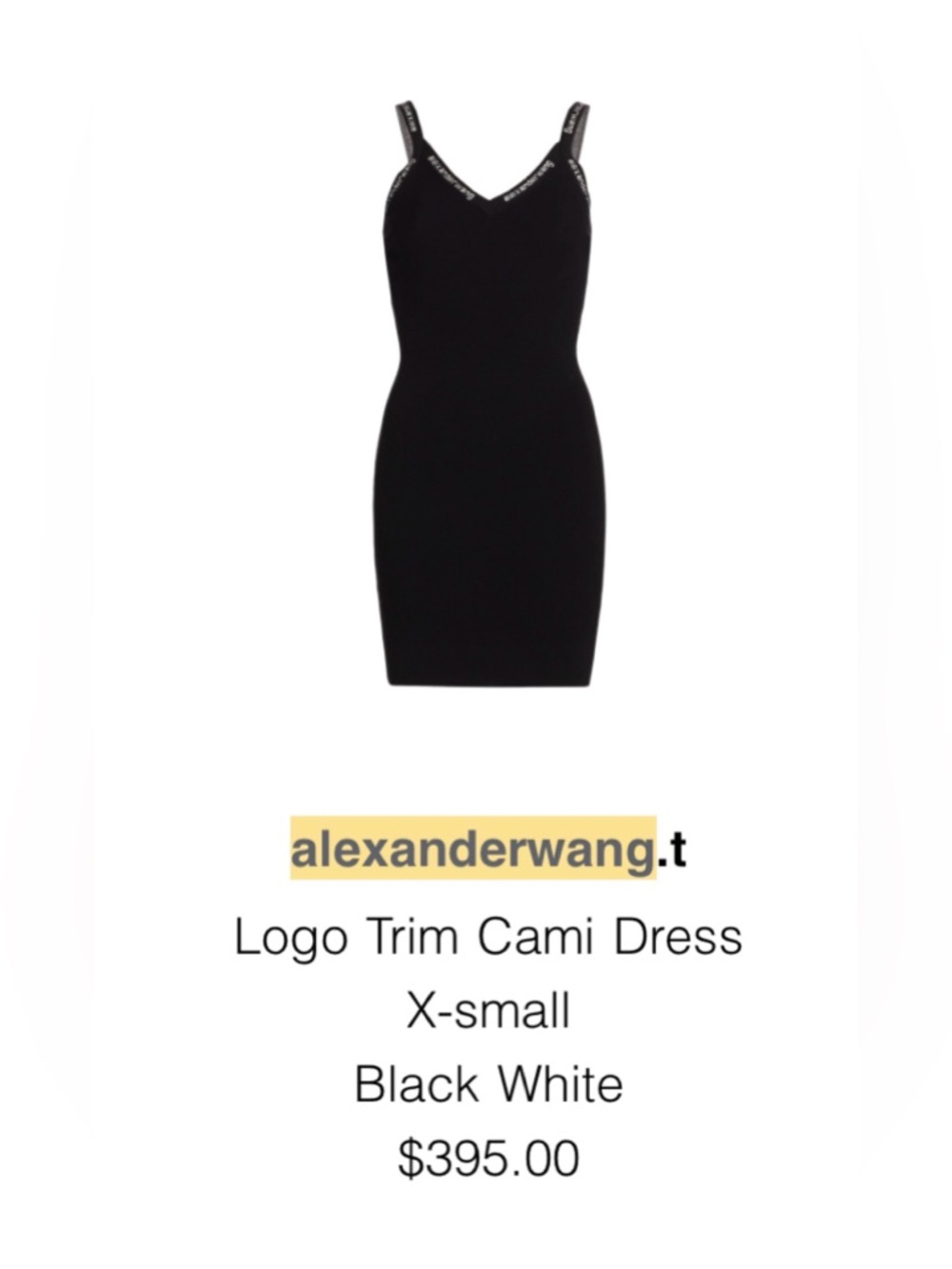 alexanderwang Logo Trim Cami Dress XS